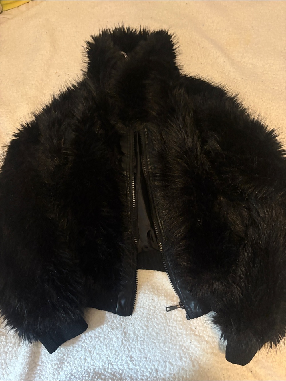 Black Faux Fur Sherpa Jacket